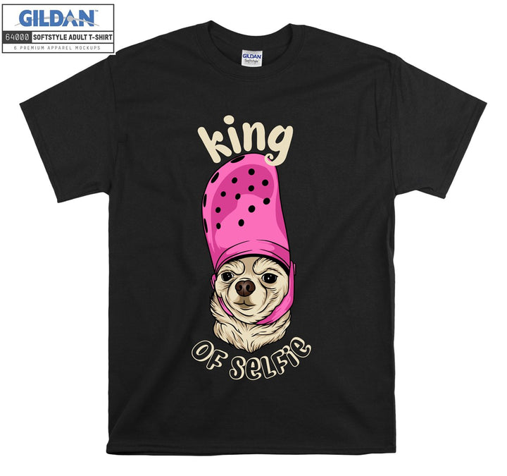 King of selfie funny dog figure T-shirt