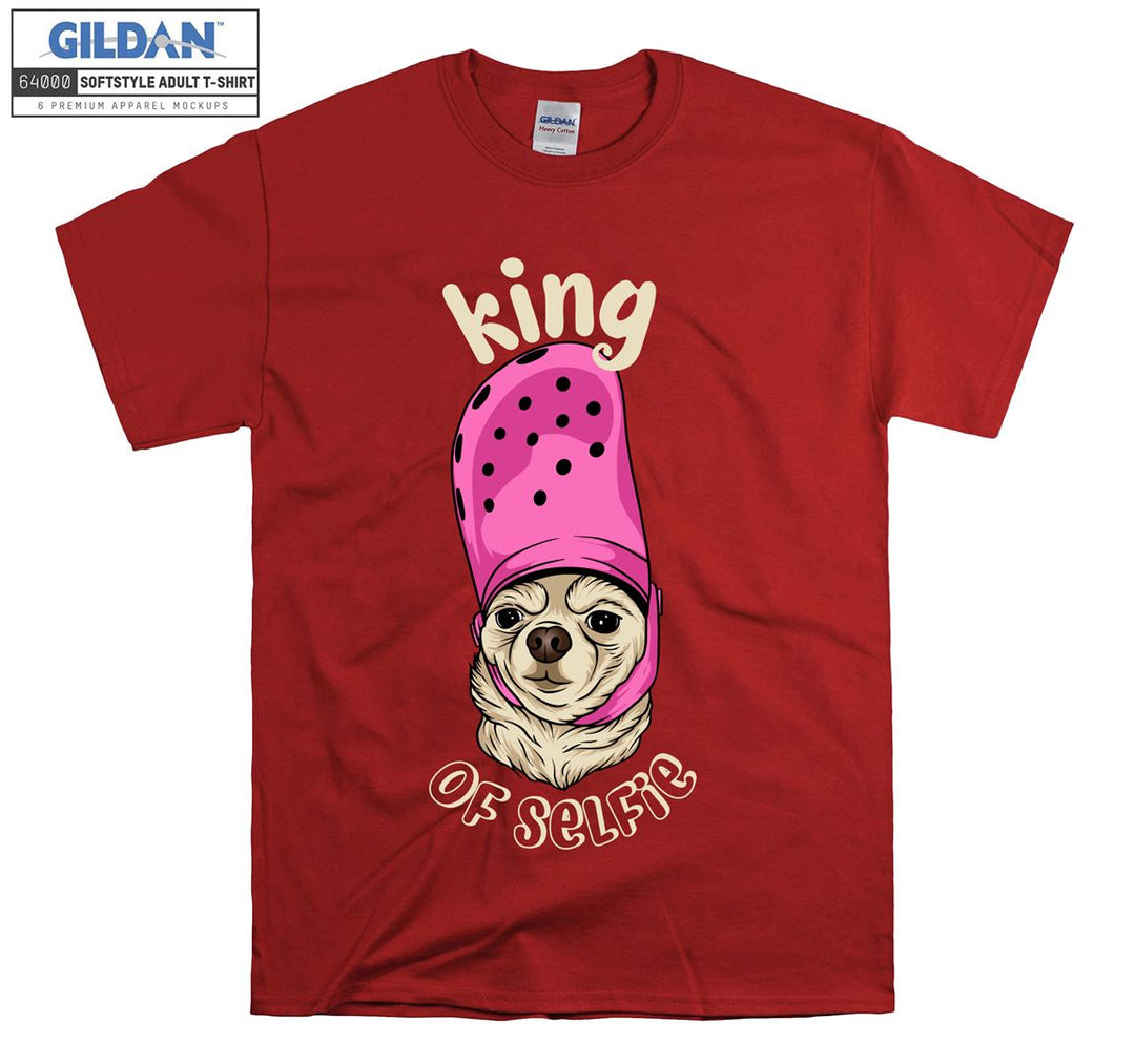 King of selfie funny dog figure T-shirt