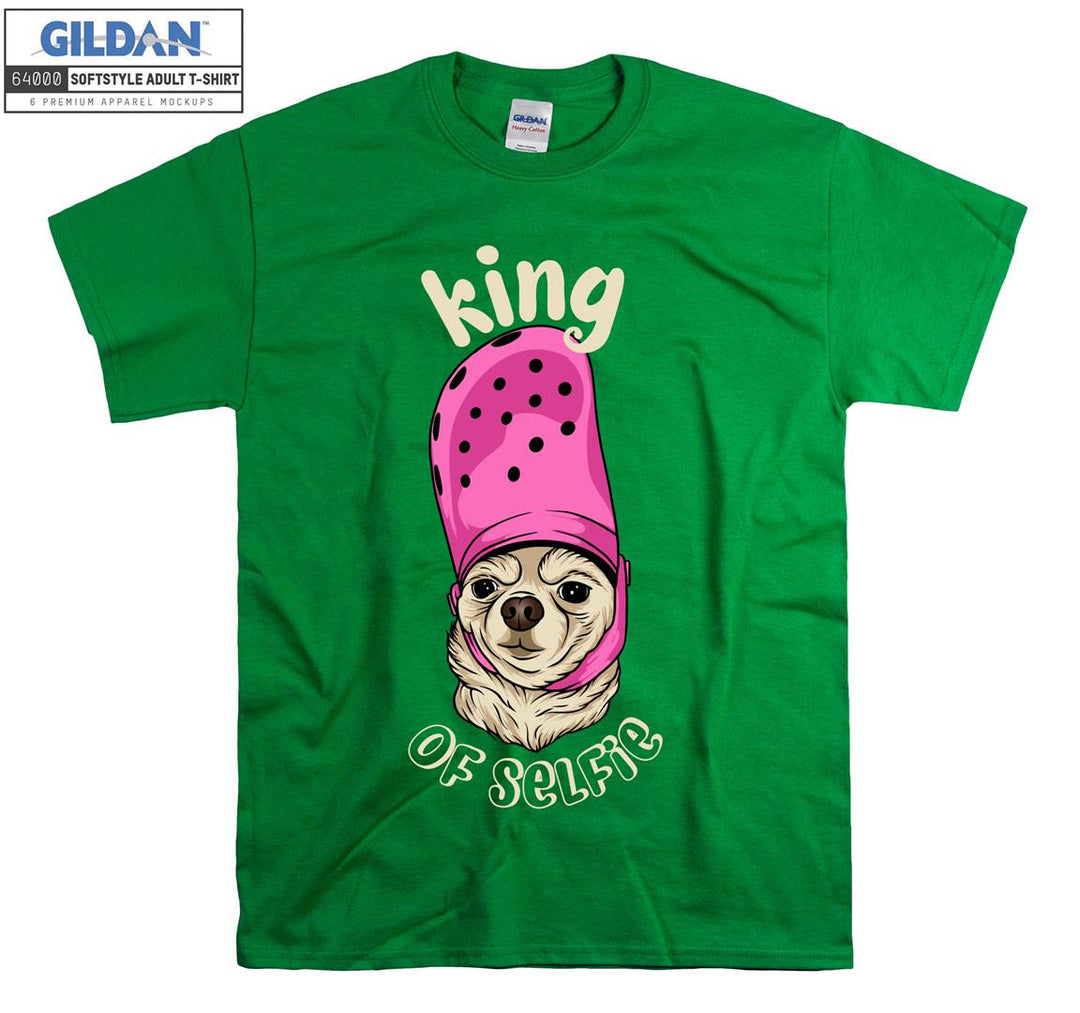 King of selfie funny dog figure T-shirt