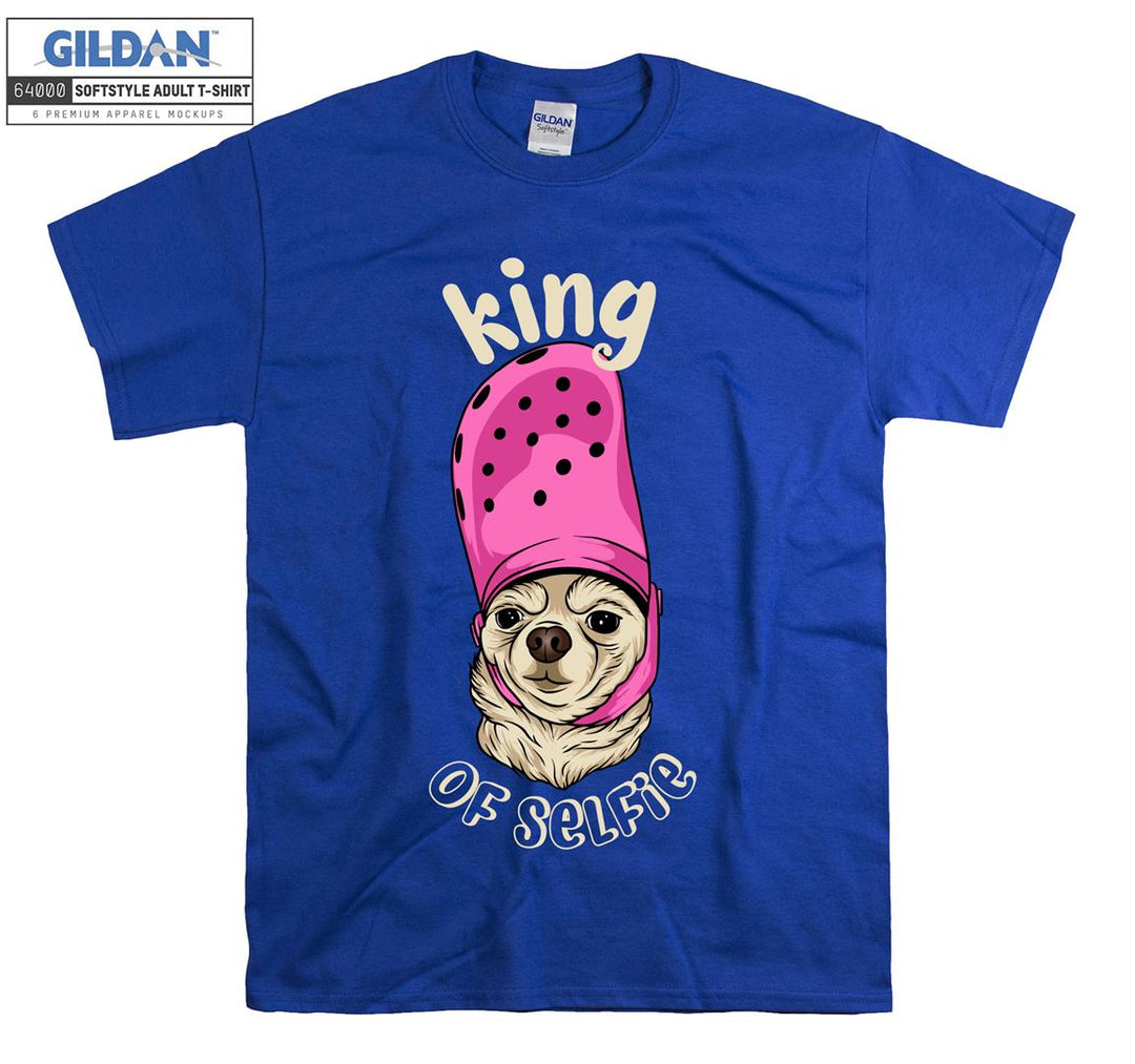 King of selfie funny dog figure T-shirt