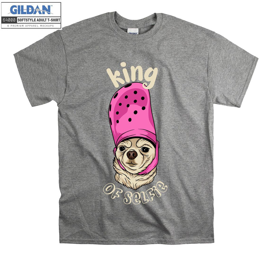 King of selfie funny dog figure T-shirt