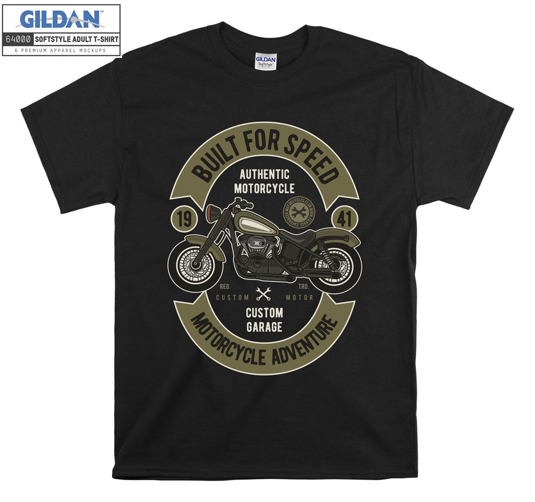 Built for speed authentic motorcycle logo T-shirt