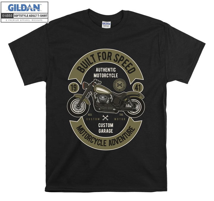 Built for speed authentic motorcycle logo T-shirt