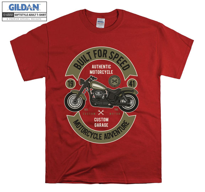 Built for speed authentic motorcycle logo T-shirt