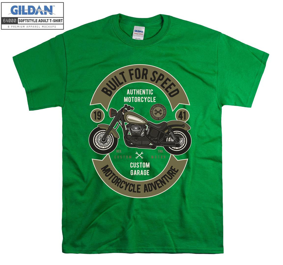 Built for speed authentic motorcycle logo T-shirt