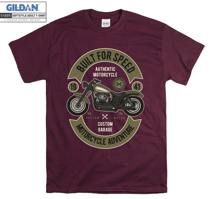 Built for speed authentic motorcycle logo T-shirt