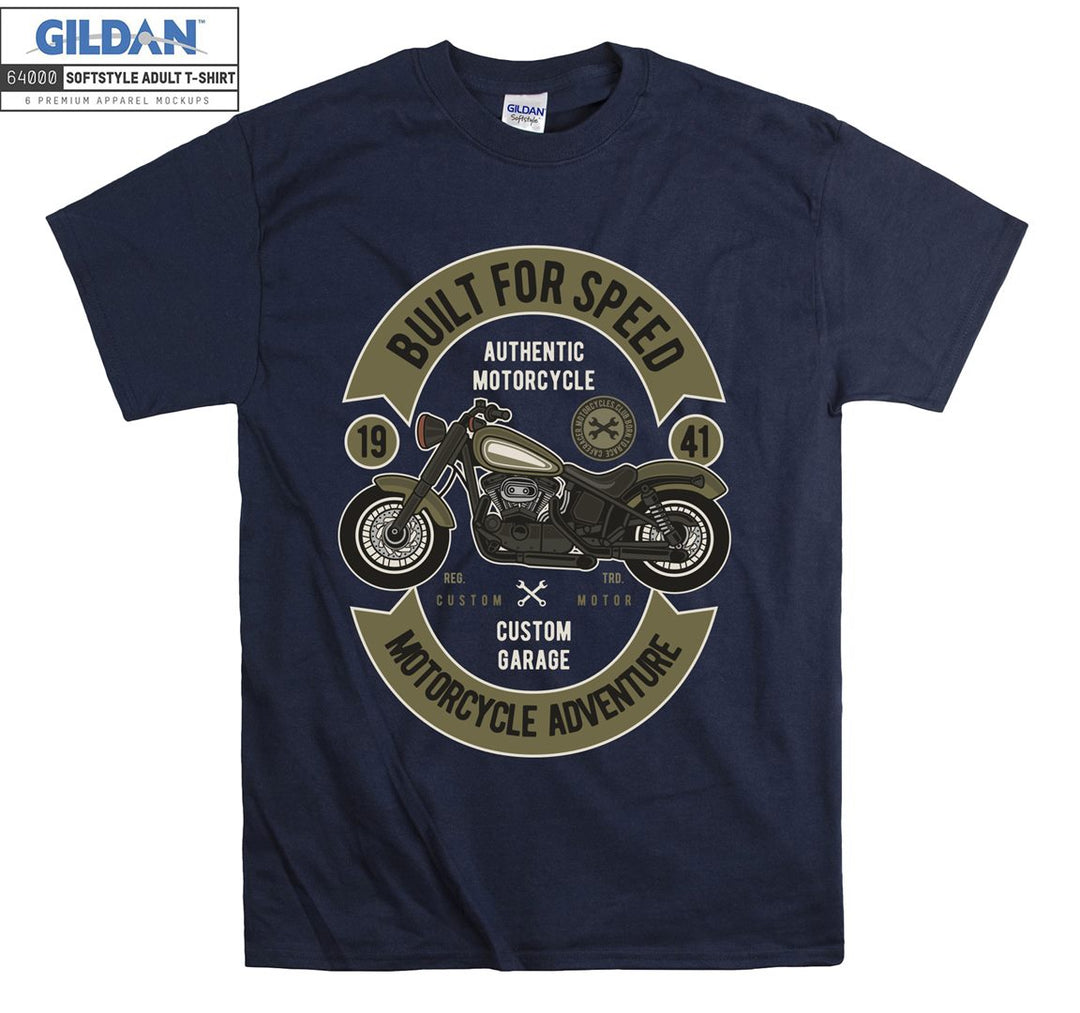 Built for speed authentic motorcycle logo T-shirt