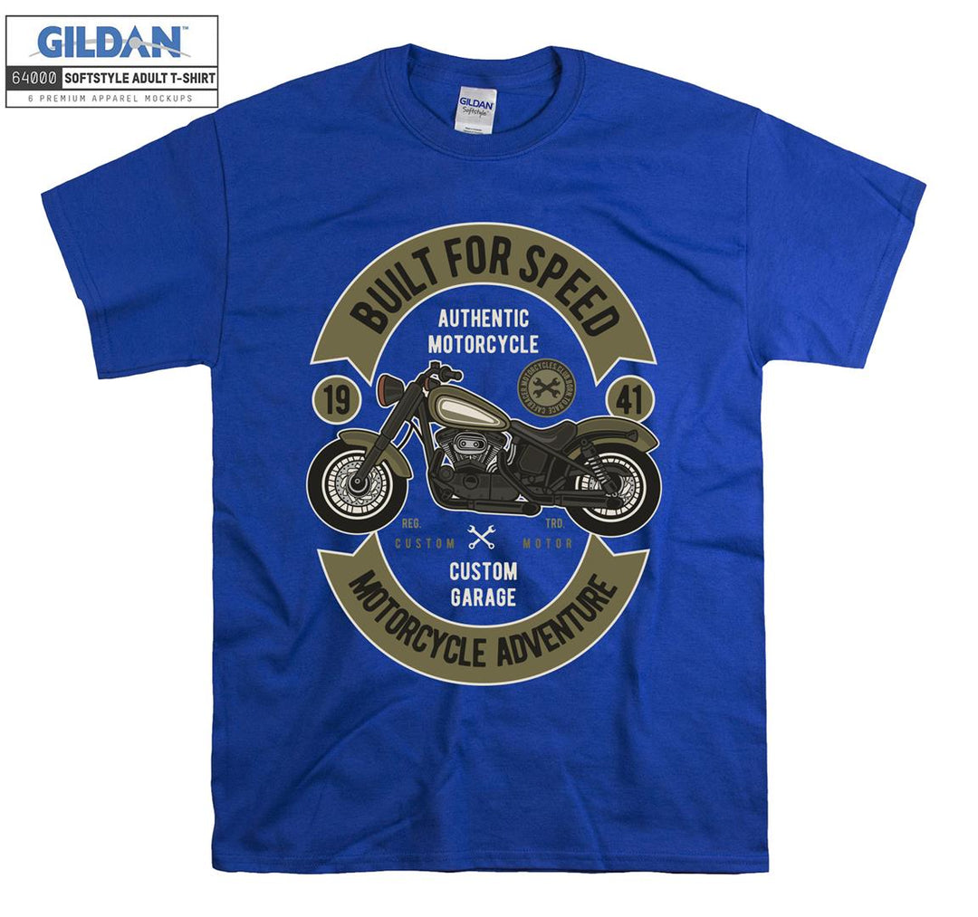 Built for speed authentic motorcycle logo T-shirt