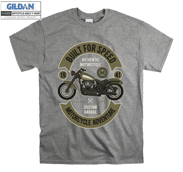 Built for speed authentic motorcycle logo T-shirt