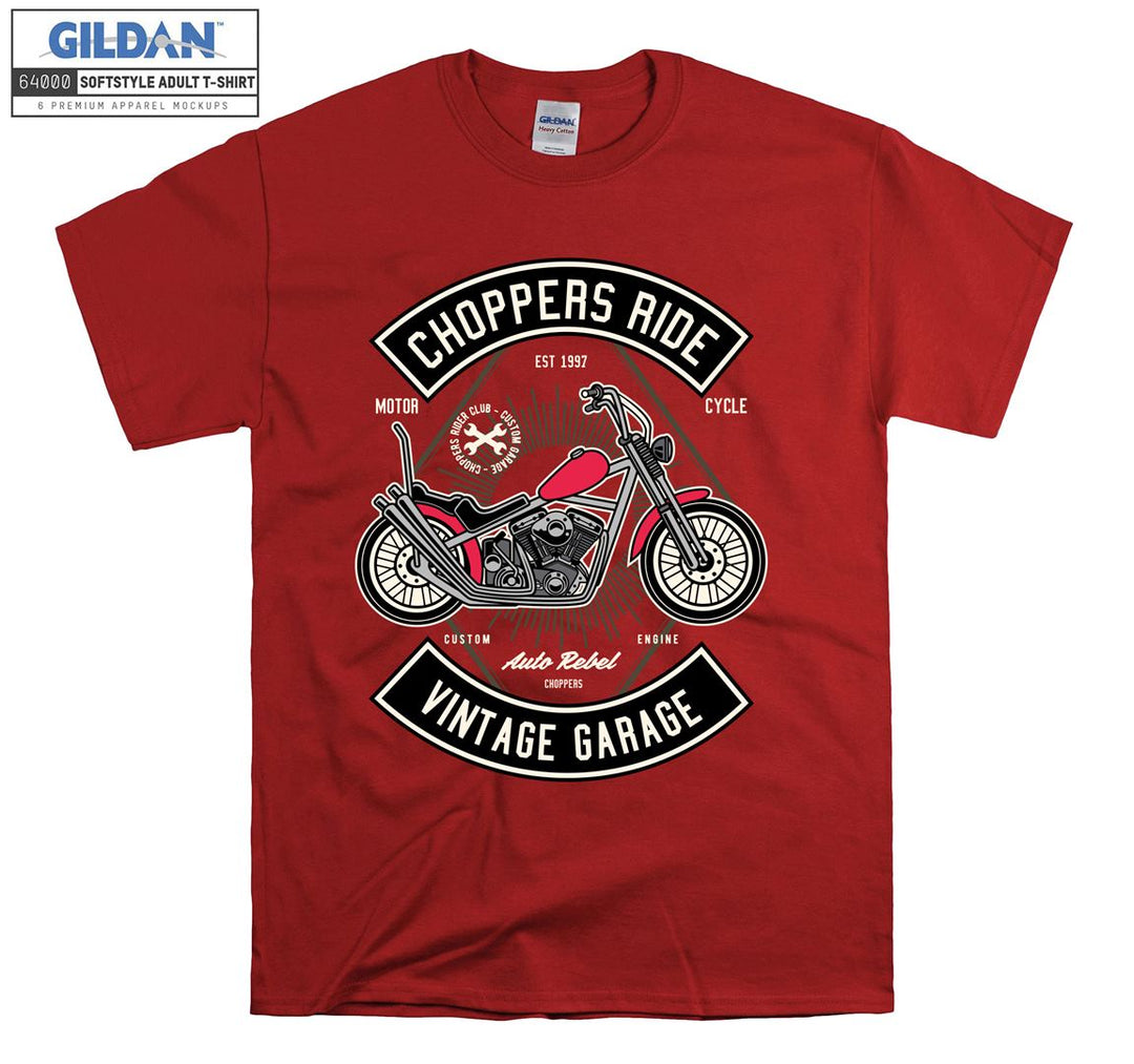 Choppers ride vintage garage figure T-shirt