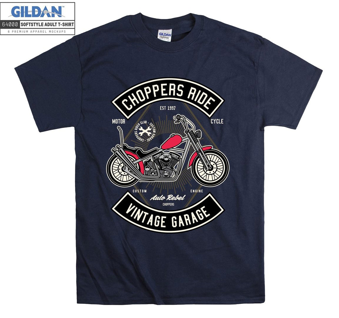 Choppers ride vintage garage figure T-shirt