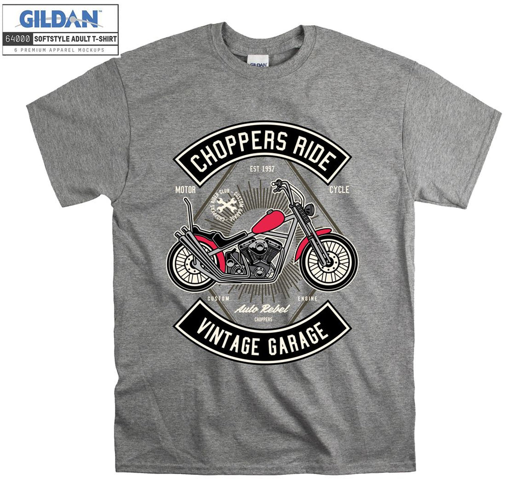Choppers ride vintage garage figure T-shirt