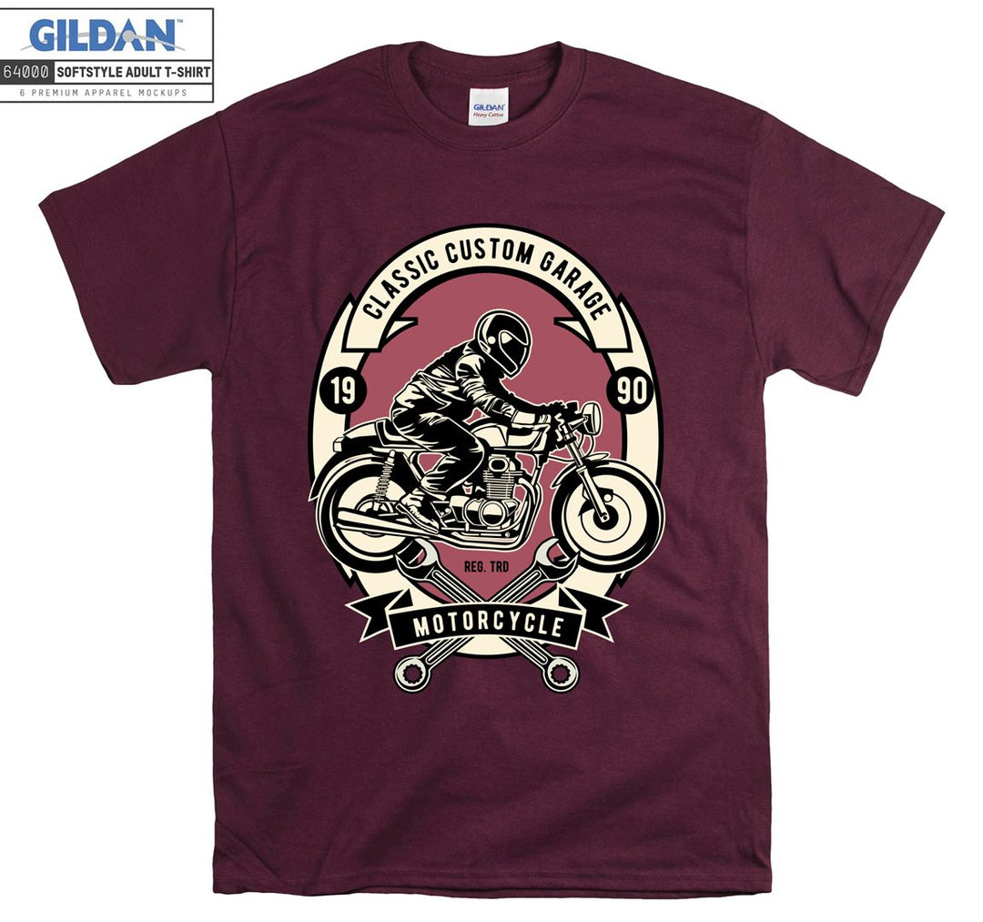 Classic custom garage motorcycle logo T-shirt