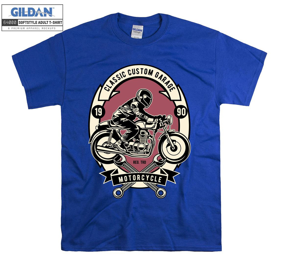 Classic custom garage motorcycle logo T-shirt