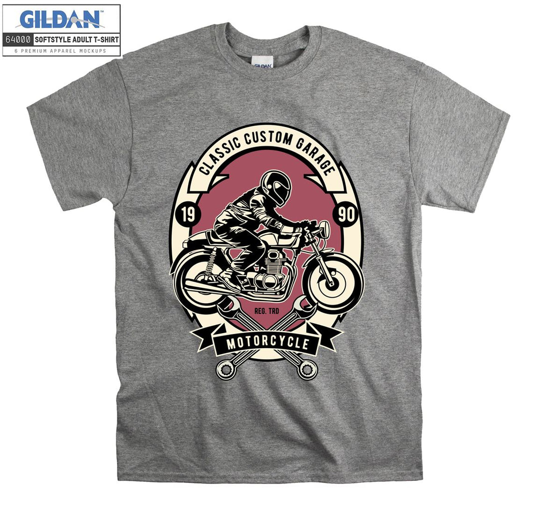 Classic custom garage motorcycle logo T-shirt