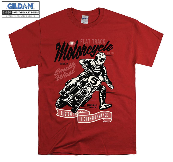 Flat track motorcycle south west custom garage T-shirt