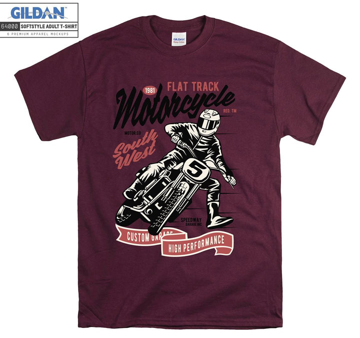 Flat track motorcycle south west custom garage T-shirt