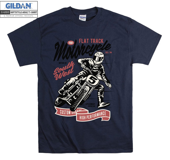 Flat track motorcycle south west custom garage T-shirt