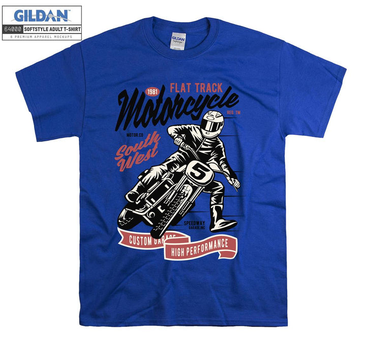 Flat track motorcycle south west custom garage T-shirt