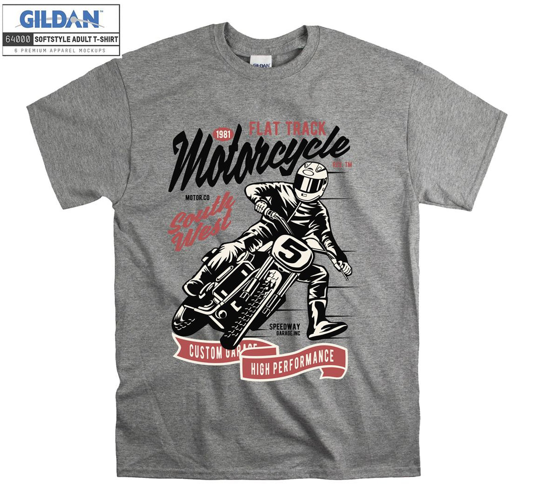 Flat track motorcycle south west custom garage T-shirt