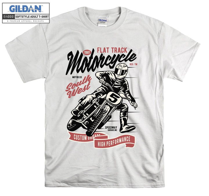 Flat track motorcycle south west custom garage T-shirt