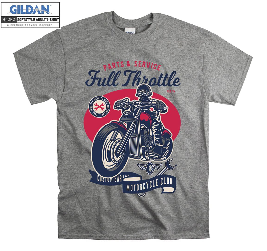 Parts & service full throttle motorcycle club T-shirt