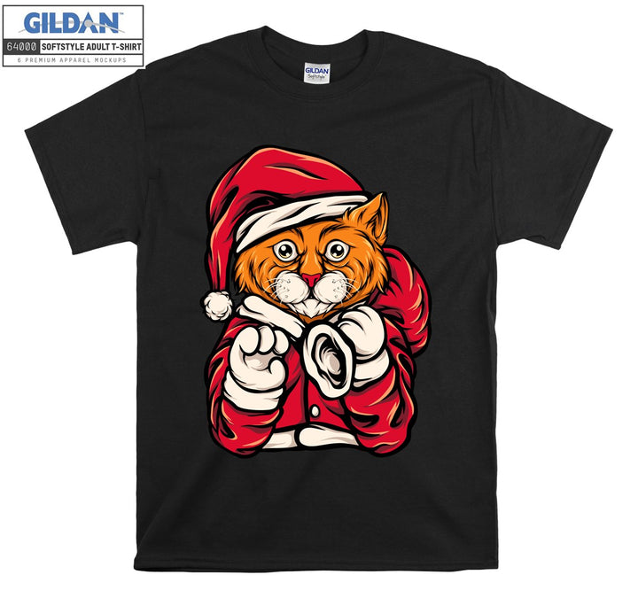 christmas cat figure T-shirt