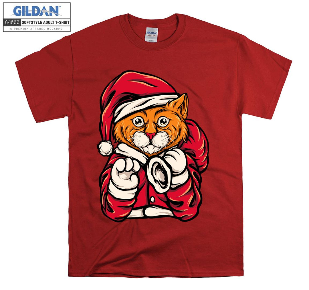 christmas cat figure T-shirt