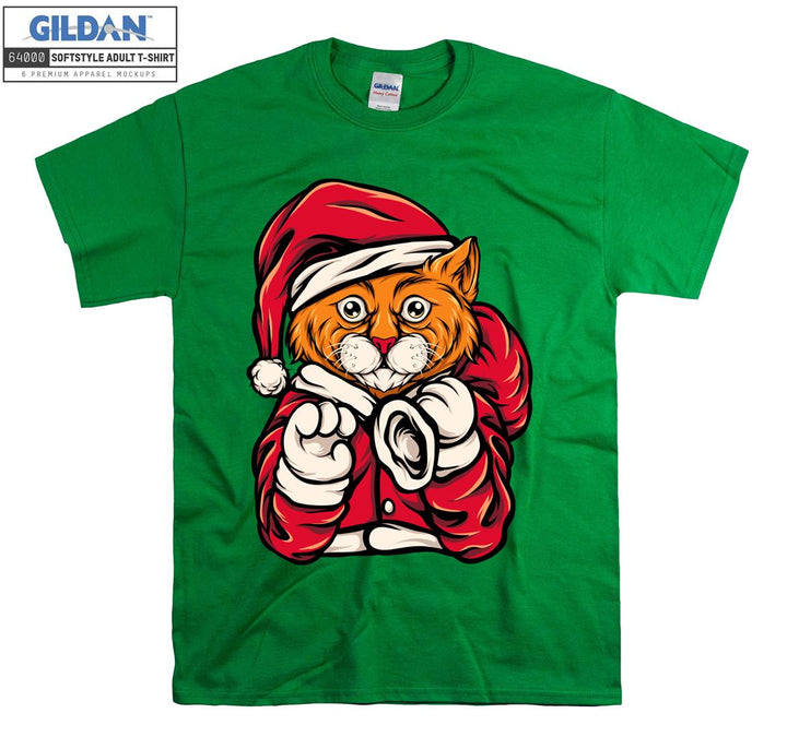 christmas cat figure T-shirt