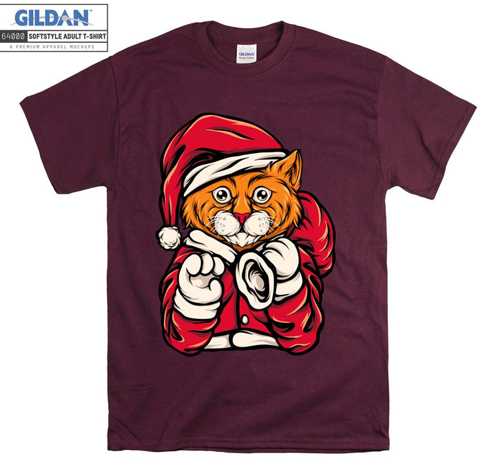 christmas cat figure T-shirt