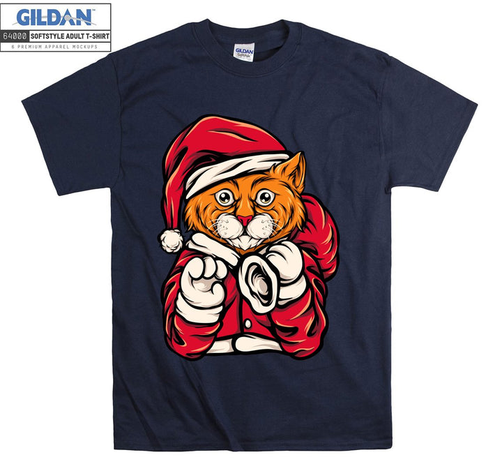 christmas cat figure T-shirt