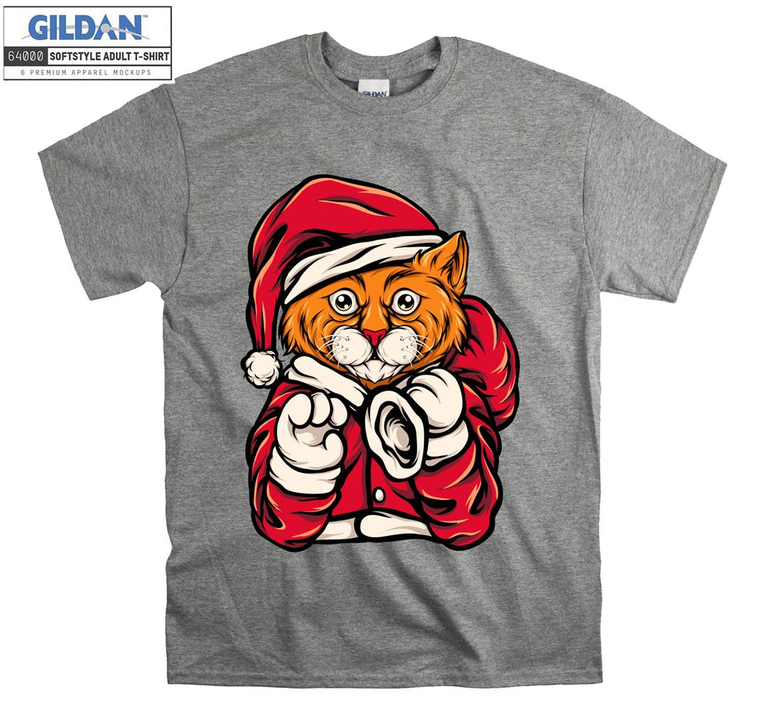 christmas cat figure T-shirt