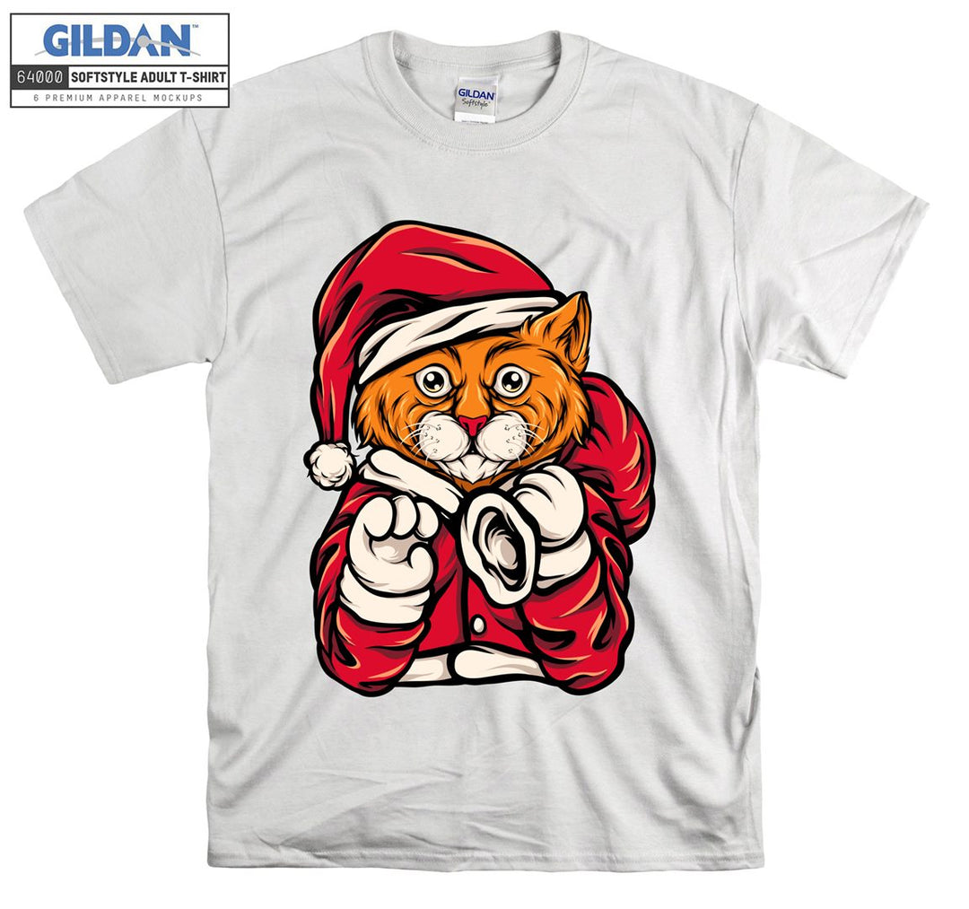 christmas cat figure T-shirt