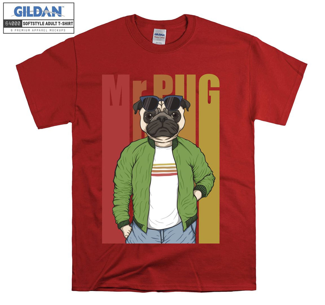 Cool Mr Pug figure T-shirt