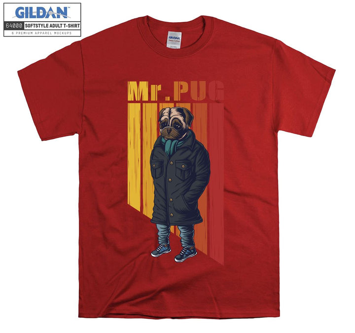 Sad mood Mr Pug figure T-shirt