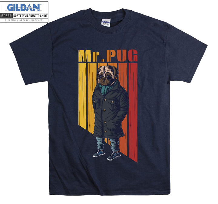 Sad mood Mr Pug figure T-shirt