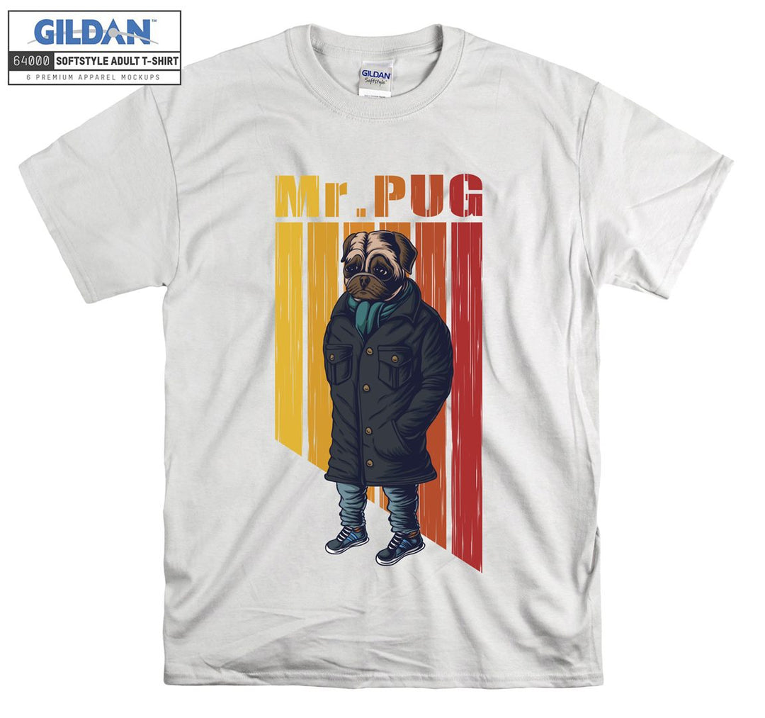 Sad mood Mr Pug figure T-shirt