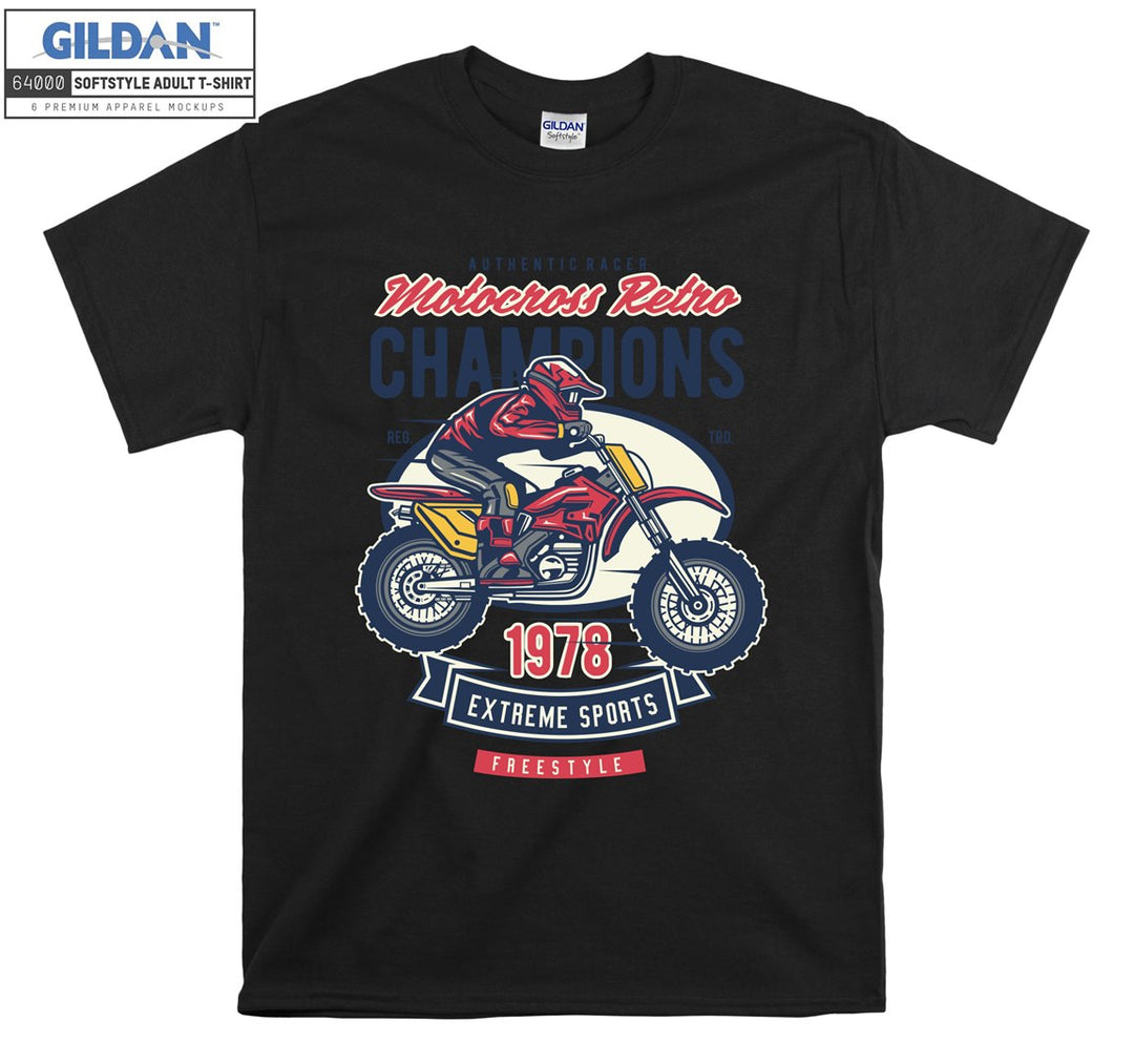 Motocross retro champions Extreme Sports logo T-shirt