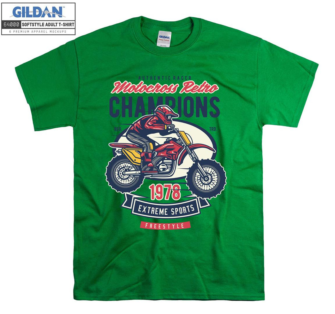 Motocross retro champions Extreme Sports logo T-shirt