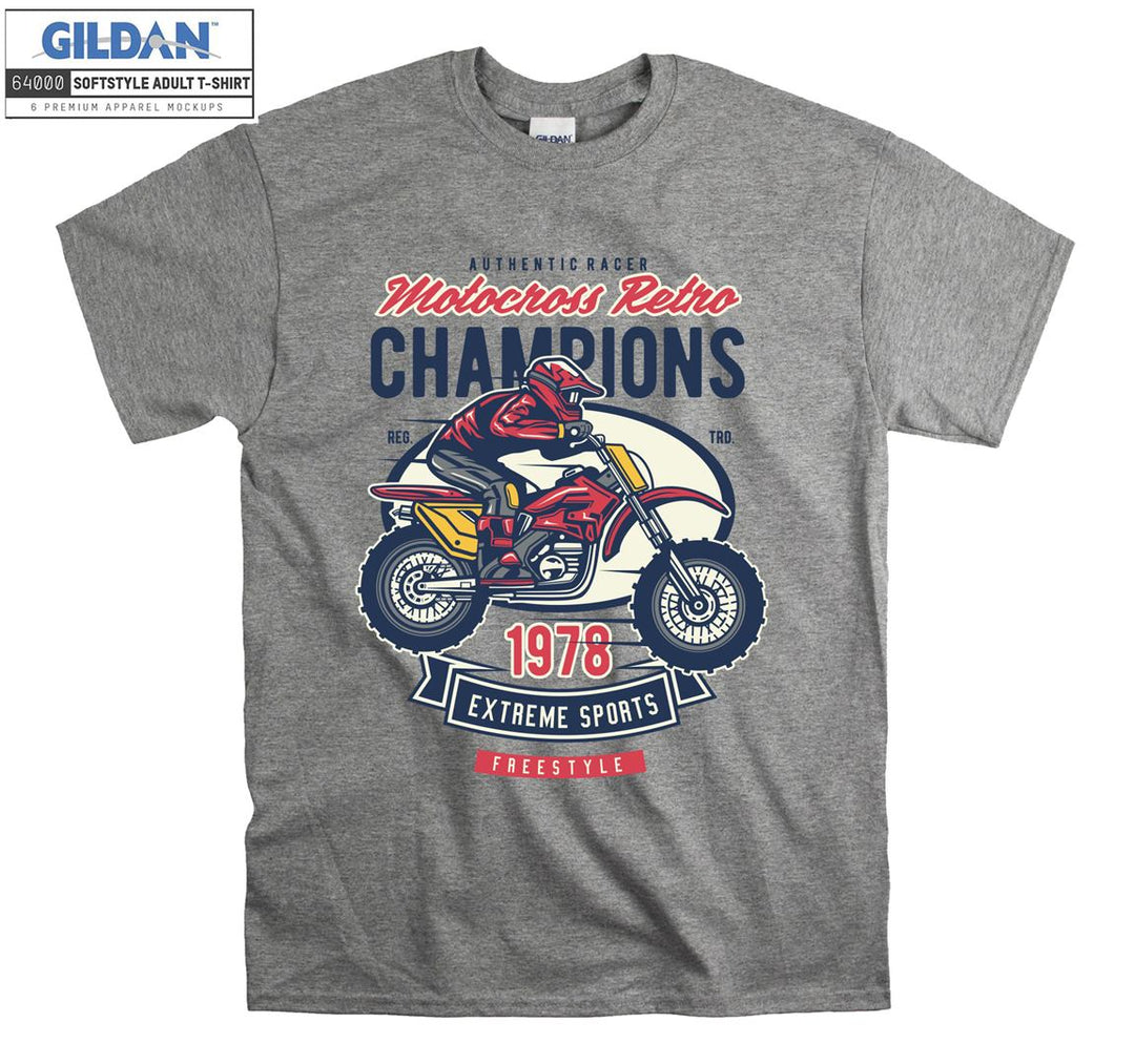 Motocross retro champions Extreme Sports logo T-shirt