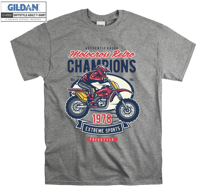 Motocross retro champions Extreme Sports logo T-shirt