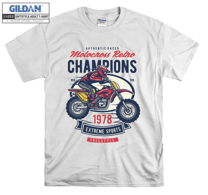 Motocross retro champions Extreme Sports logo T-shirt