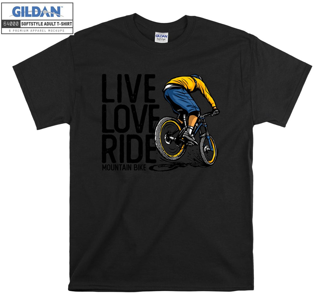 Live love ride mountain bike logo T-shirt