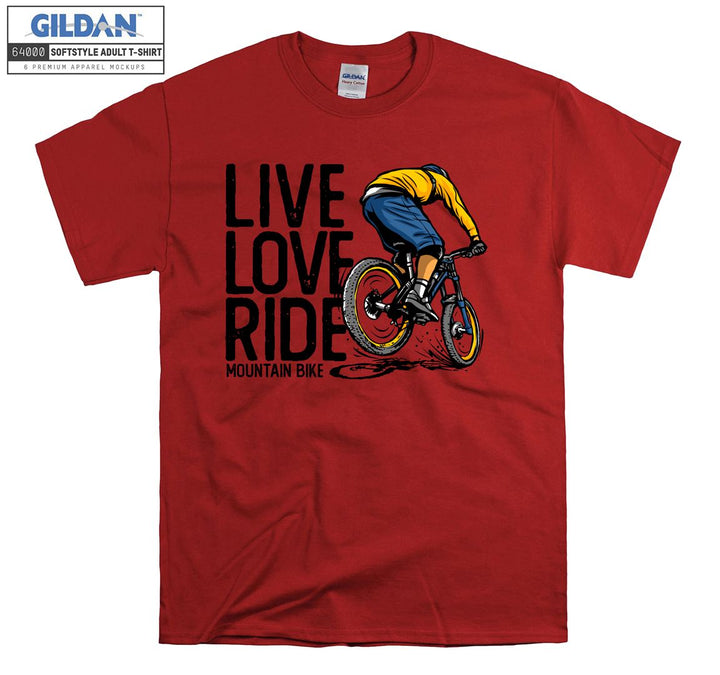 Live love ride mountain bike logo T-shirt