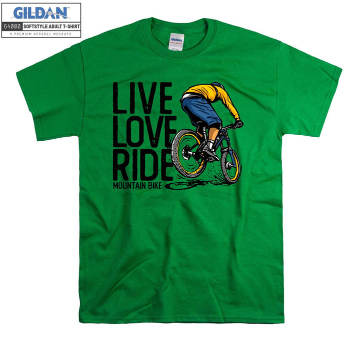 Live love ride mountain bike logo T-shirt