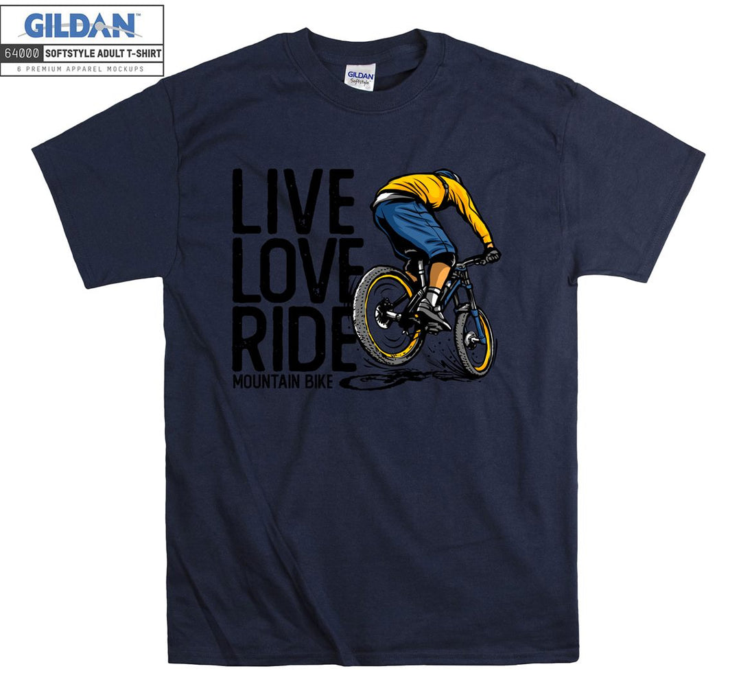 Live love ride mountain bike logo T-shirt