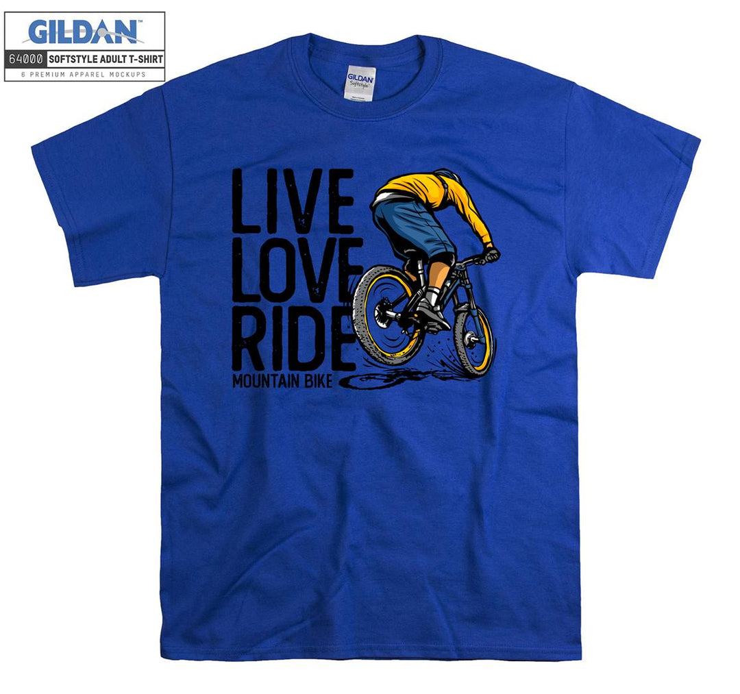 Live love ride mountain bike logo T-shirt