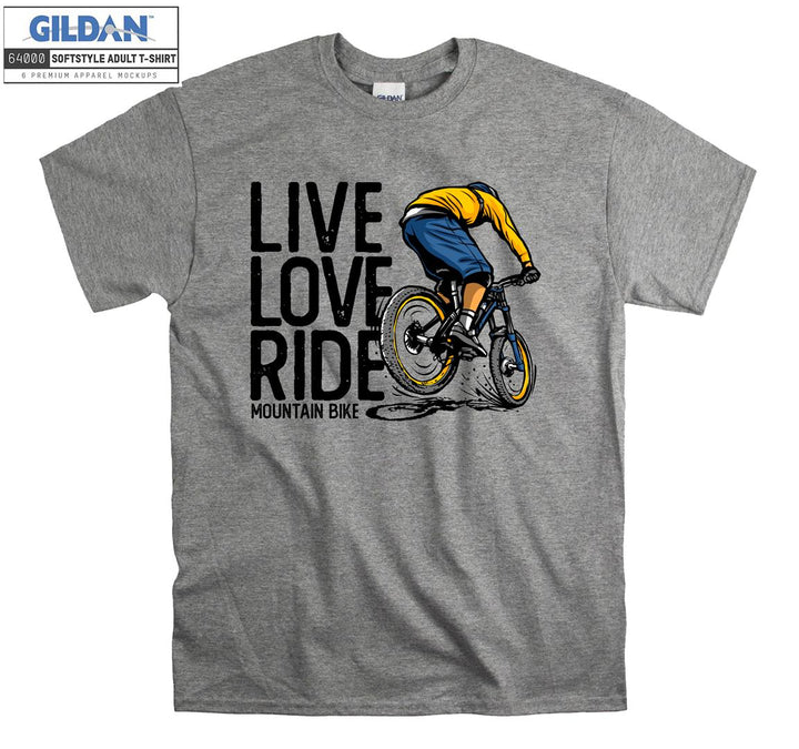 Live love ride mountain bike logo T-shirt