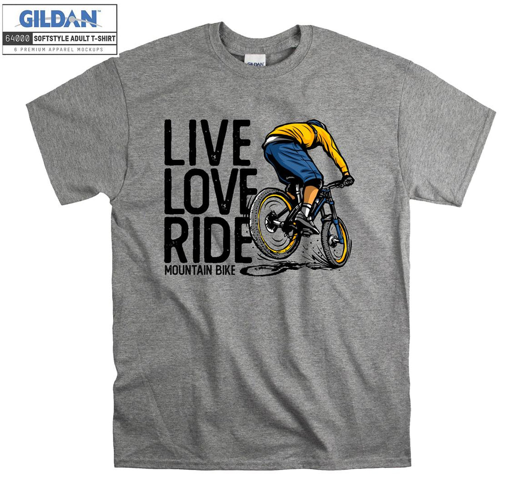 Live love ride mountain bike logo T-shirt