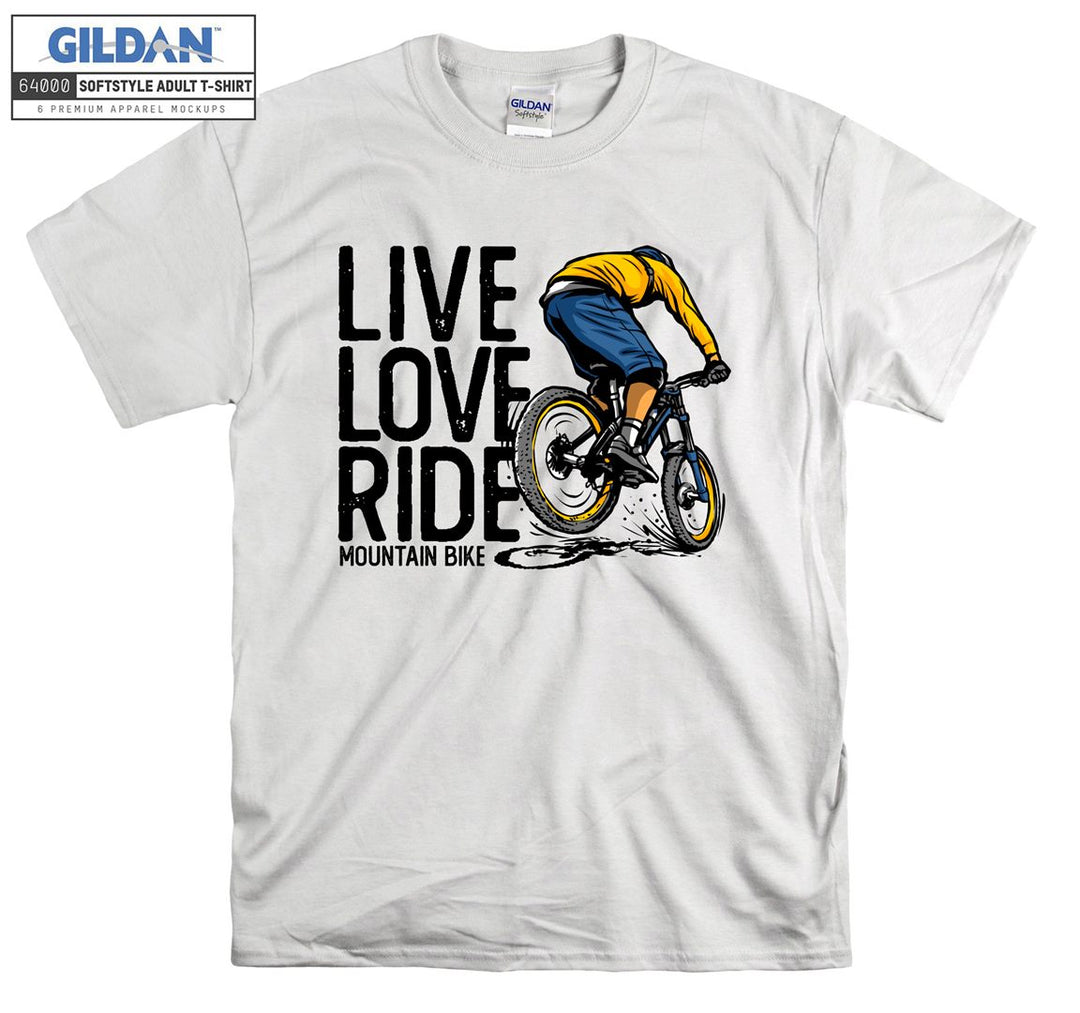 Live love ride mountain bike logo T-shirt